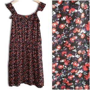 JOE FRESH Sleeveless Scoop Neck Mini Dress Ditsy Floral Print Sz L